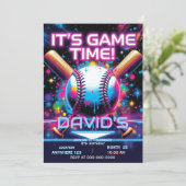 baseball birthday invitation save the date (Staand voorkant)