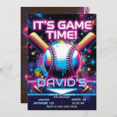 baseball birthday invitation save the date (Voorkant / Achterkant)