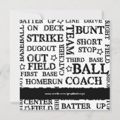 Baseball Birthday Kaart (Achterkant)