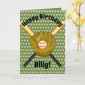 Baseball Birthday-kaart Kaart (Gele Bloem)