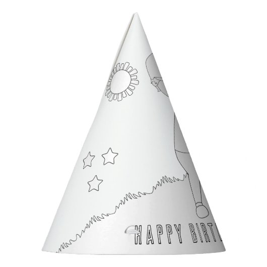 Baseball Birthday Party (Boy) - Kleur uw eigen Pet Feesthoedjes (Links)