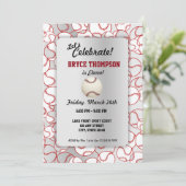 Baseball Birthday Party Kaart (Staand voorkant)