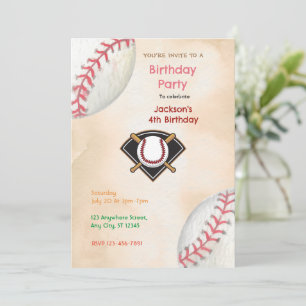 Baseball Birthday Party Kaart