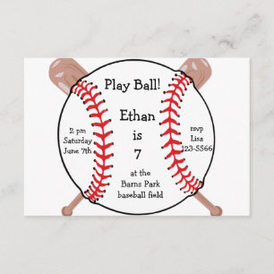 Baseball Birthday Party of Baseball Game Invites Kaart