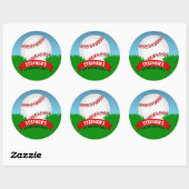 Baseball Birthday Party Ronde Sticker (Vel)