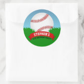 Baseball Birthday Party Ronde Sticker (Tas)