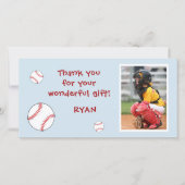 Baseball Birthday Photo Baseball Bedankkaart (Voorkant)