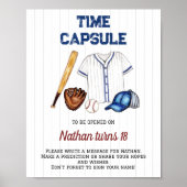 Baseball Birthday Time Capsule-teken Poster (Voorkant)