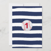 Baseball Birthday Uitnodiging Baseball 1e verjaard (Achterkant)