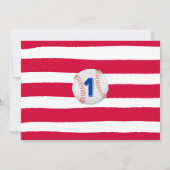 Baseball Birthday Uitnodiging Baseball 1e verjaard (Achterkant)