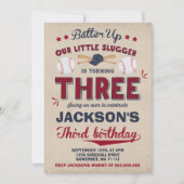 Baseball Birthday Uitnodiging Baseball 3e verjaard (Voorkant)