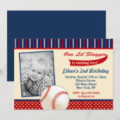 Baseball Birthday-uitnodigingen Kaart (Voorkant / Achterkant)