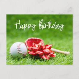Baseball Birthday word on green for Player Kaart