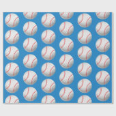 Baseball Blauw en Rood Patroon Cadeaupapier (Vlak)