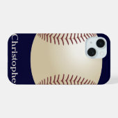 Baseball, Bleu, Nom (Verso Horizontal)