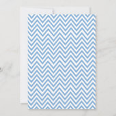 Baseball Blue Boy Baby shower Chevron Uitnodigen Kaart (Achterkant)