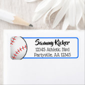 Baseball Blue en Black Address Etiket (Insitu)