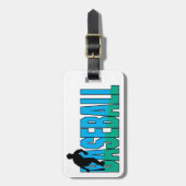 Baseball Blue en Green Bagagelabel (Voorkant verticaal)