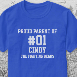 Baseball Blue White Team T-shirt