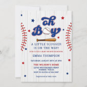 Baseball Boy Baby shower Uitnodiging (Voorkant)
