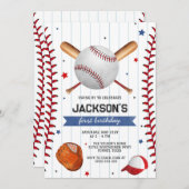 Baseball Boy Birthday Party Invitation (Devant / Derrière)