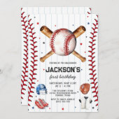 Baseball Boy Birthday Party Invitation (Devant / Derrière)