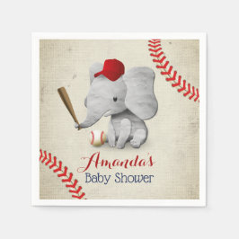 Baseball Boy Cute Elephant Baby shower Servet