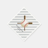 Baseball Boy Grey Stripes Baby shower Servetten (Hoek)