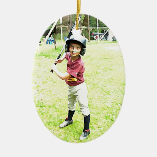 Baseball Boy Keramisch Ornament (Voorkant)