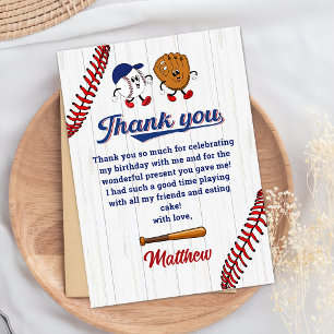 Baseball Boy Verjaardag Bedankt Card