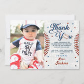  Baseball Boy Verjaardag Foto Dank u kaart (Voorkant)