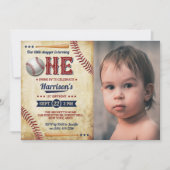  Baseball Boys 1e verjaardag Foto Kaart (Voorkant)