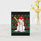 Baseball Boys Men Christmas Snowman Players Ugly X Kaart (Gele Bloem)
