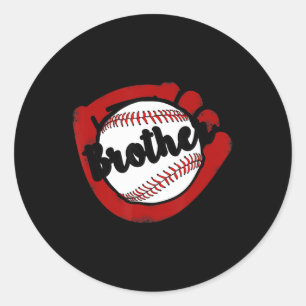 Baseball Brother voor honkbal Softball mama Ronde Sticker