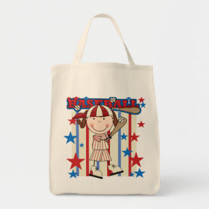 BASEBALL Brunette Girl Tshirts en Gifts Tote Bag