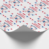 Baseball Bunting Flags Kinderen van zaterdag Cadeaupapier (Hoek)
