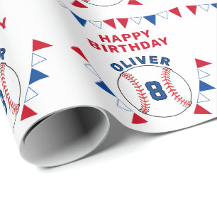Baseball Bunting Flags Kinderen van zaterdag Cadeaupapier
