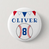 Baseball Bunting Flags Kinderen van zaterdag Ronde Button 5,7 Cm (Voorkant)