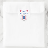Baseball Bunting Flags Kinderen van zaterdag Ronde Sticker (Tas)
