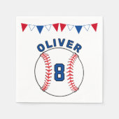 Baseball Bunting Flags Kinderen van zaterdag Servet (Voorkant)