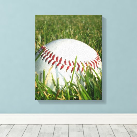 Baseball canvas print (Insitu (Houten vloer))
