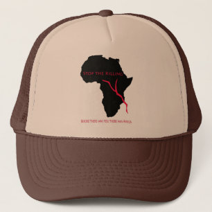 Baseball     CapAfrica Map - Bloed Trucker Pet