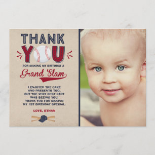 Baseball Carte de remerciements Baseball 1er Anniv