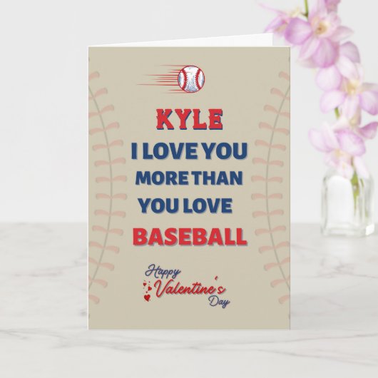 BASEBALL Carte De Voeux Pour Lui, Valentines Pour  (Orchidée)