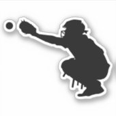 Baseball Catcher Custom Cut Sticker (Voorkant)