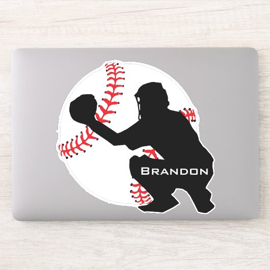Baseball Catcher Design Contour Sticker (Computer)
