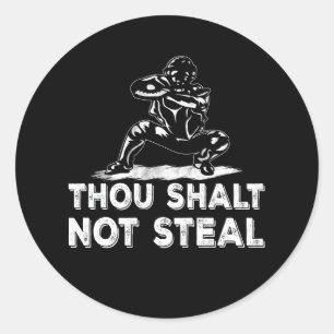 Baseball Catcher Gou Shalt niet Steal Religous Bi Ronde Sticker