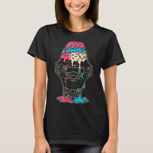 Baseball Catcher Mask Ice Cream Drip Honkbal Jonge T-shirt