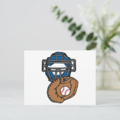Baseball Catcher Masker Glove Briefkaart (Staand voorkant)