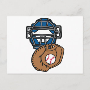 Baseball Catcher Masker Glove Briefkaart